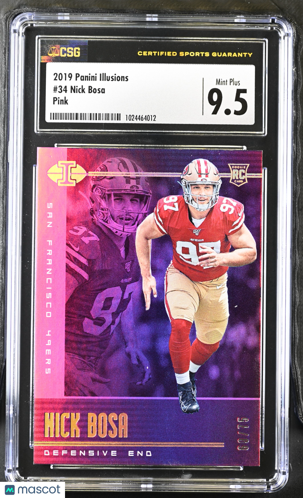 2019 Panini Illusions Nick Bosa #34 Pink CGC 9.5 POP 1