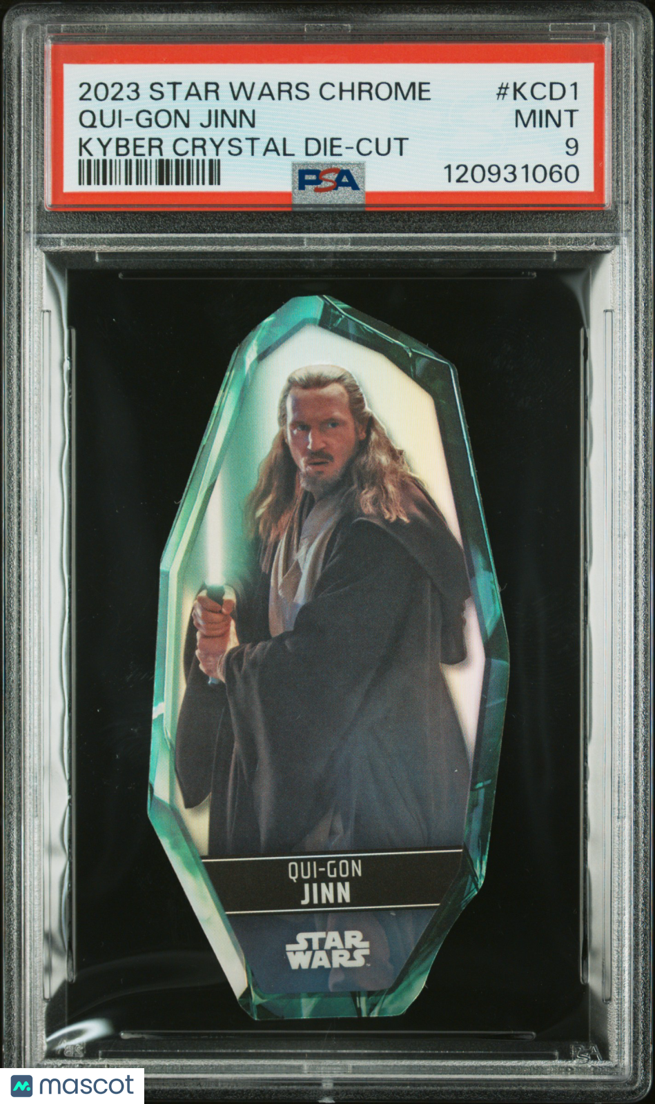 Qui-Gon Jinn 2023 Topps Chrome Star Wars Kyber Crystal Die-Cut PSA 9 CASE HIT