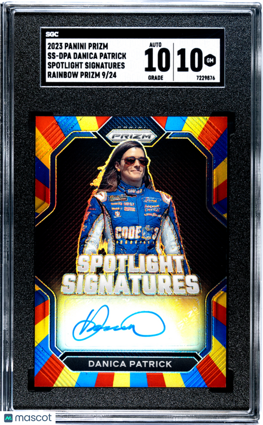 2023 Panini Prizm Danica Patrick Spotlight Signature AUTO Rainbow #9/24 SGC 10