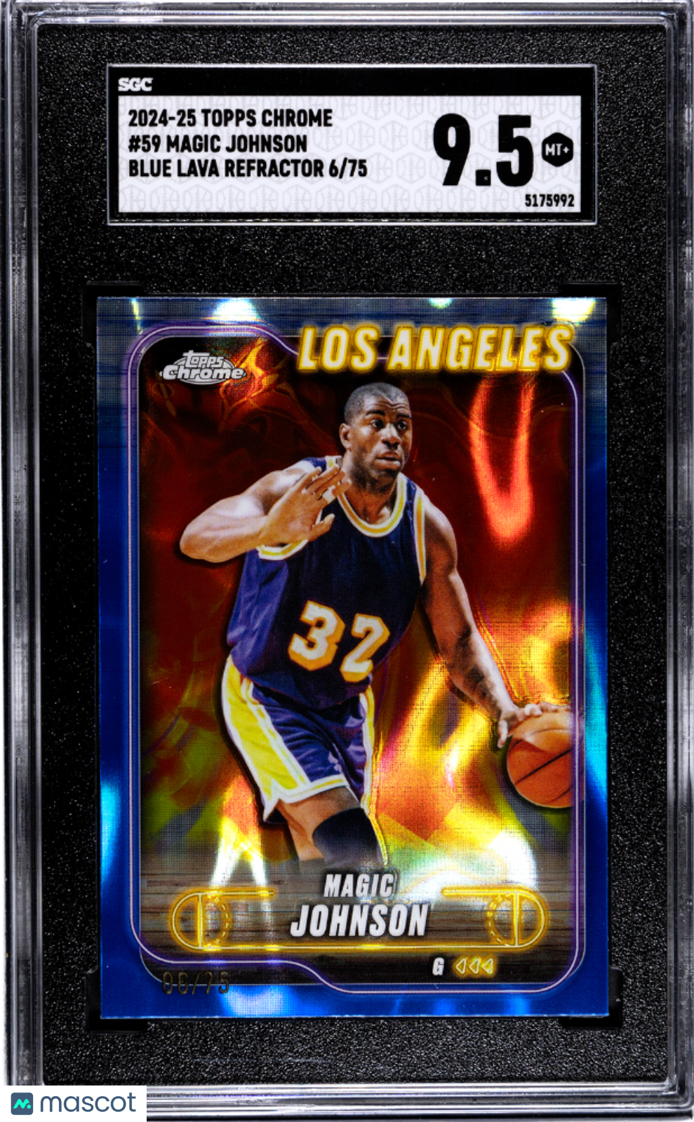 2024-25 Topps Chrome Magic Johnson #59 Blue Lava Refractor SGC 9.5 pop 1
