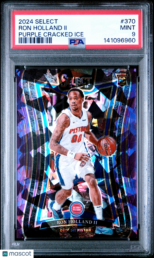 2024 Panini Select Ron Holland II #370 Purple Cracked Ice PSA 9 /99