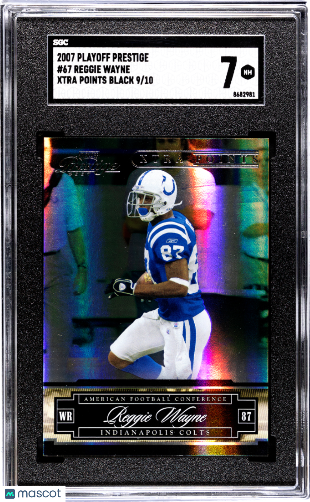 2007 Playoff Prestige Reggie Wayne #67 Xtra Points Black SGC 7 /10 pop 1