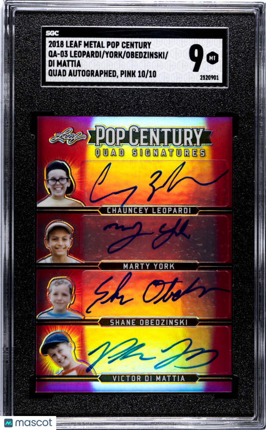 DI Mattia Obedzinski York Leopardi 2018 Metal Pop Century Quad Auto 10/10 SGC 9