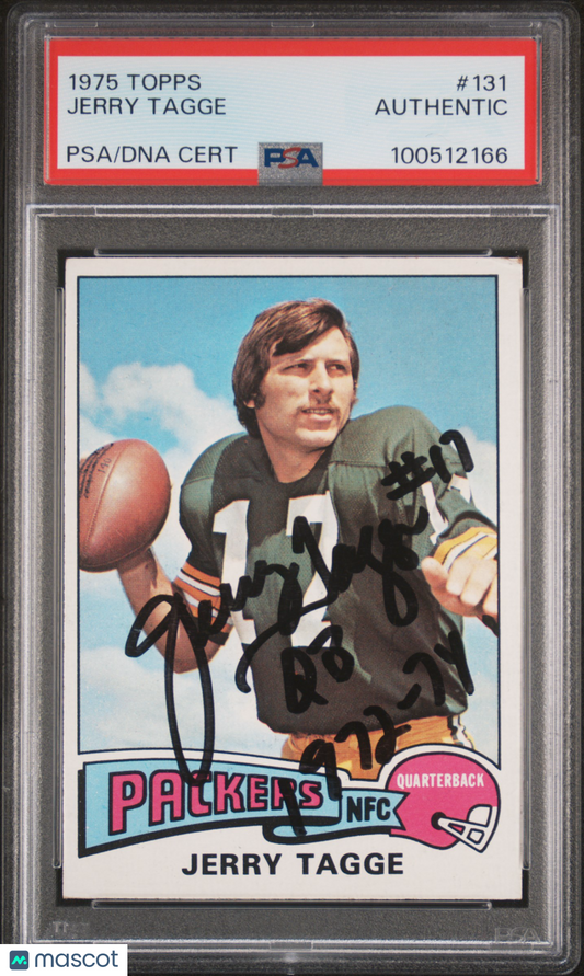 1975 Topps Jerry Tagge #131 PSA DNA Authentic SIGNED Autograph
