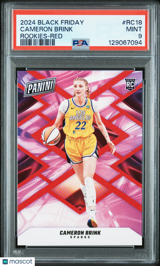 2024 Panini Black Friday Rookies Cameron Brink #RC18 Red PSA 9 /125