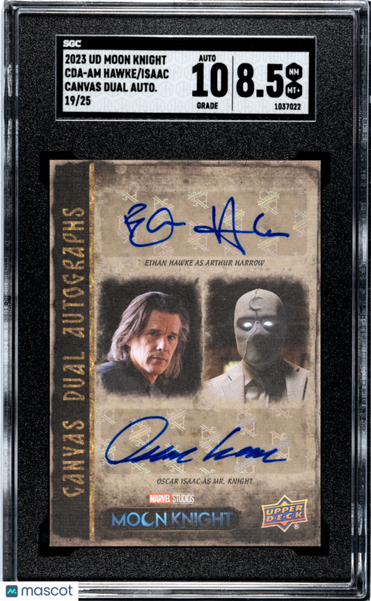 Oscar Isaac Ethan Hawke 2023 Upper Deck Moon Knight Canvas Dual AUTO /25 SGC 8.5