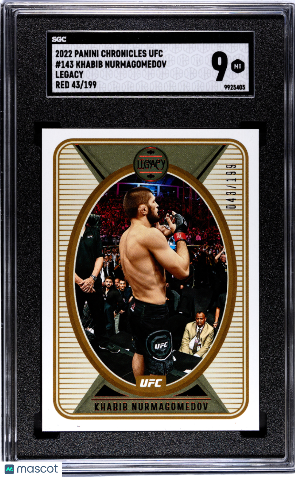 2022 Panini Chronicles Ufc Khabib Nurmagomedov #143 Legacy Red SGC 9 pop 1 /99