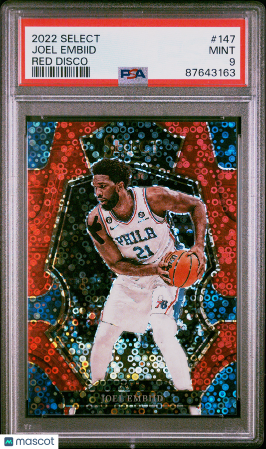 2022 Panini Select Joel Embiid #147 Red Disco PSA 9