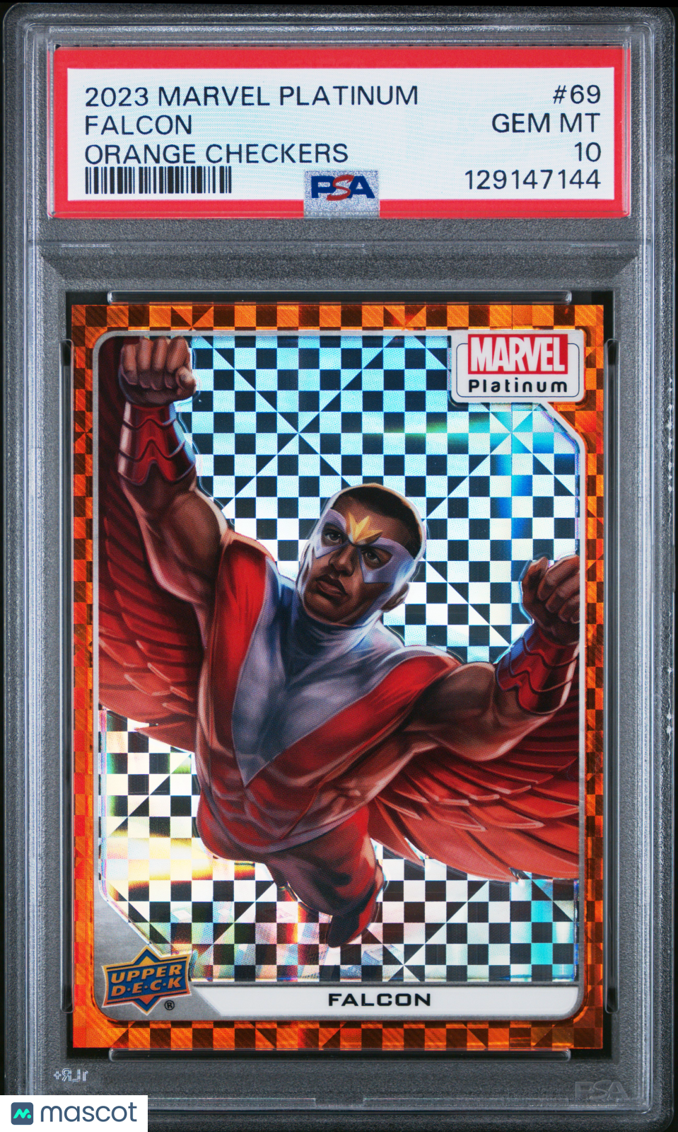 Falcon 2023 Upper Deck Marvel Platinum Orange Checkers #5/33 PSA 10 LOW POP