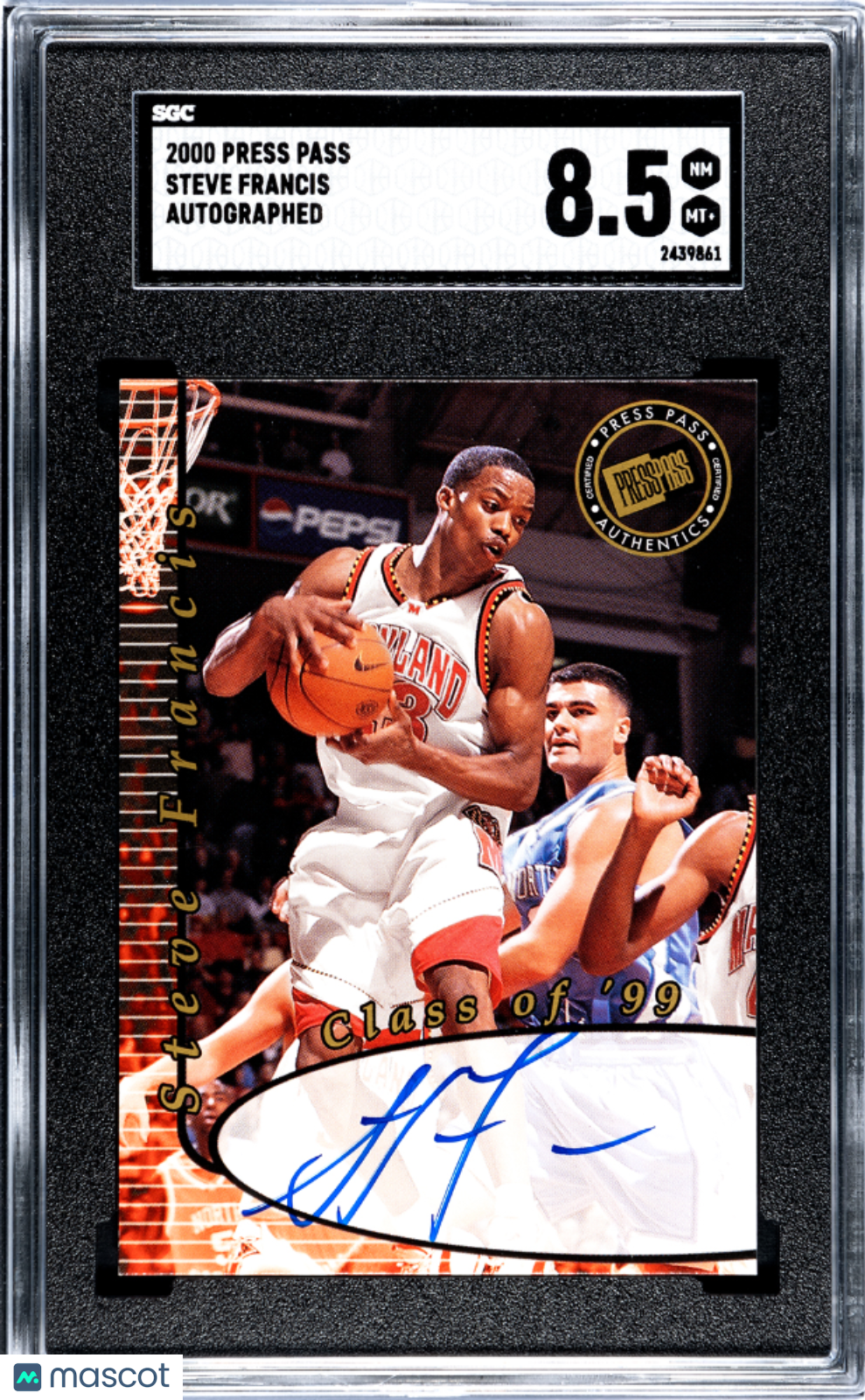 2000 Press Pass Steve Francis Autograph SGC 8.5 pop 2