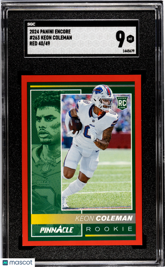 2024 Panini Encore Keon Coleman #263 Red SGC 9 /49 pop 1