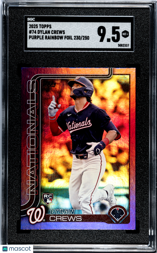 2025 Topps Dylan Crews #74 Purple Rainbow Foil #230/250 SGC 9.5 Rookie