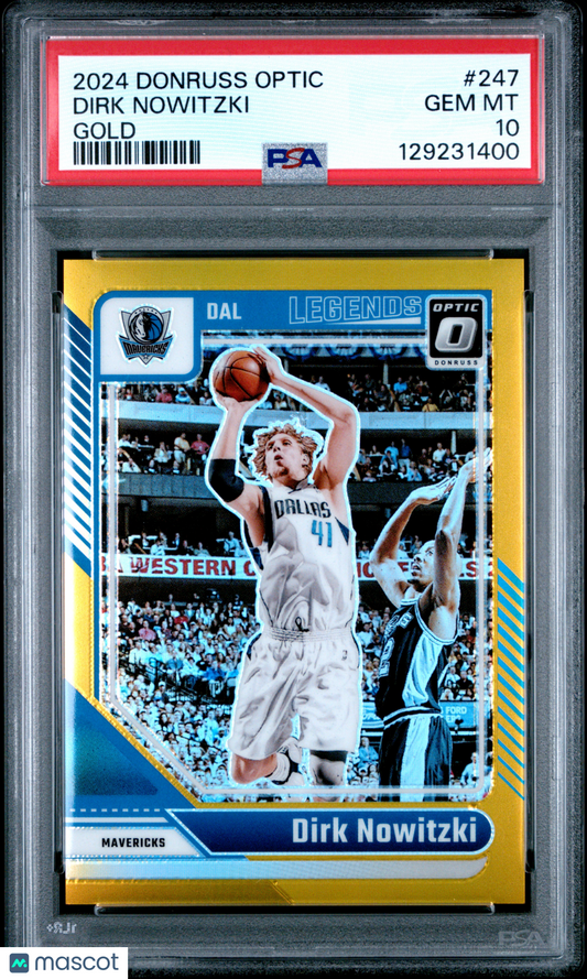 2024-25 Panini Donruss Optic Dirk Nowitzki #247 Gold PSA 10 /50 pop 1