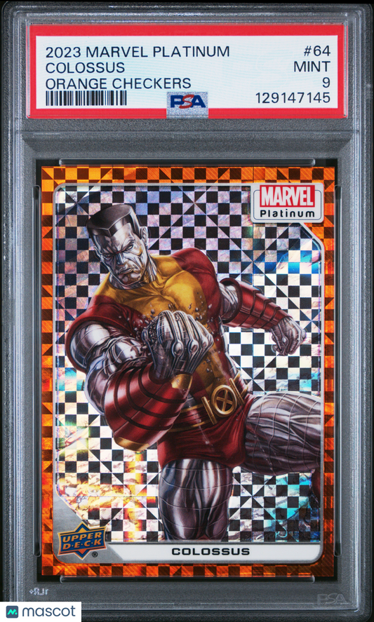 Colossus 2023 Upper Deck Marvel Platinum Orange Checkers #21/33 PSA 9 POP 1