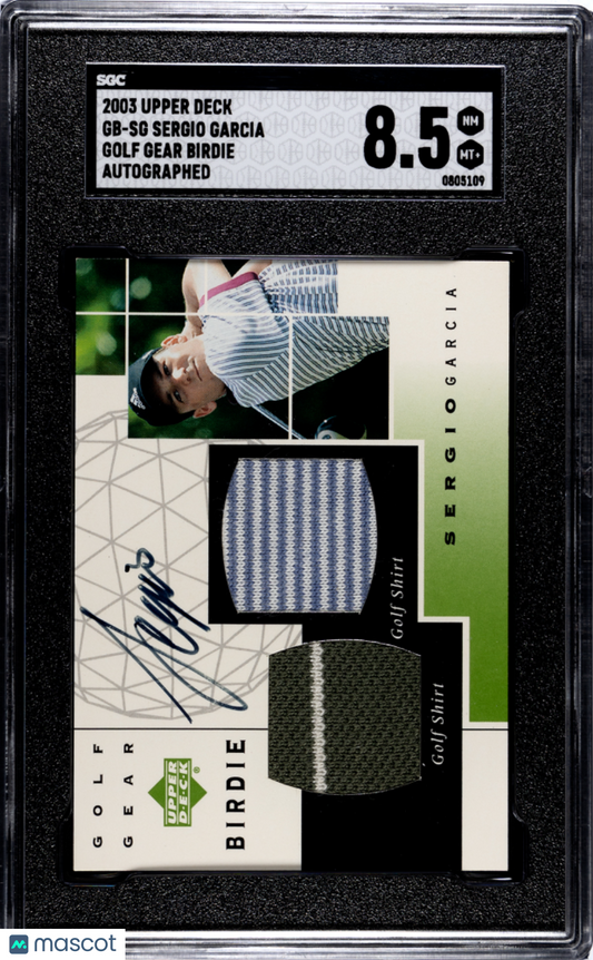 2003 Upper Deck Sergio Garcia #GB-SG Golf Gear Birdie Auto SGC 8.5