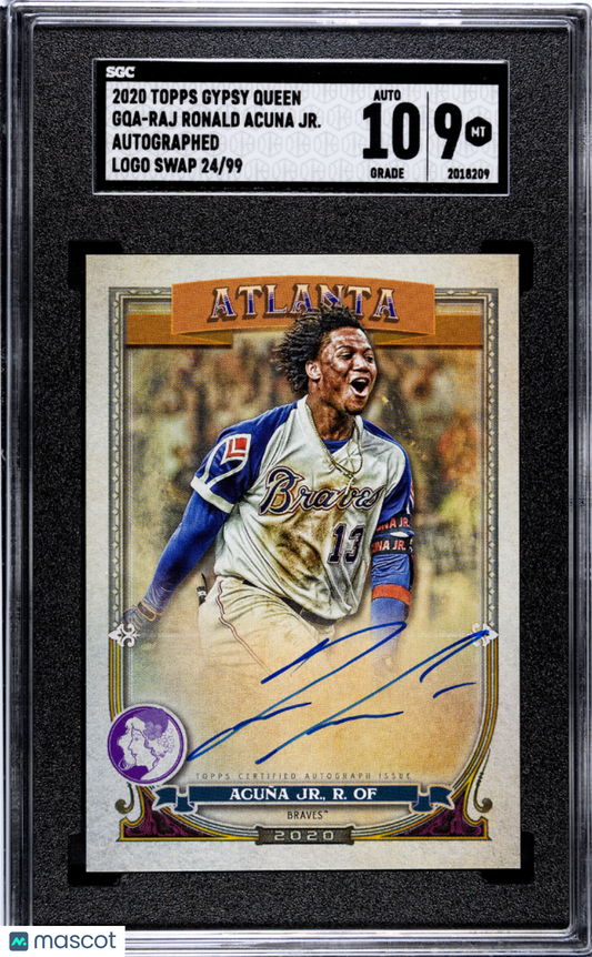 2020 Topps Gypsy Queen Ronald Acuna JR. #GQA-RAJ Autograph Logo Swap SGC 9 /99