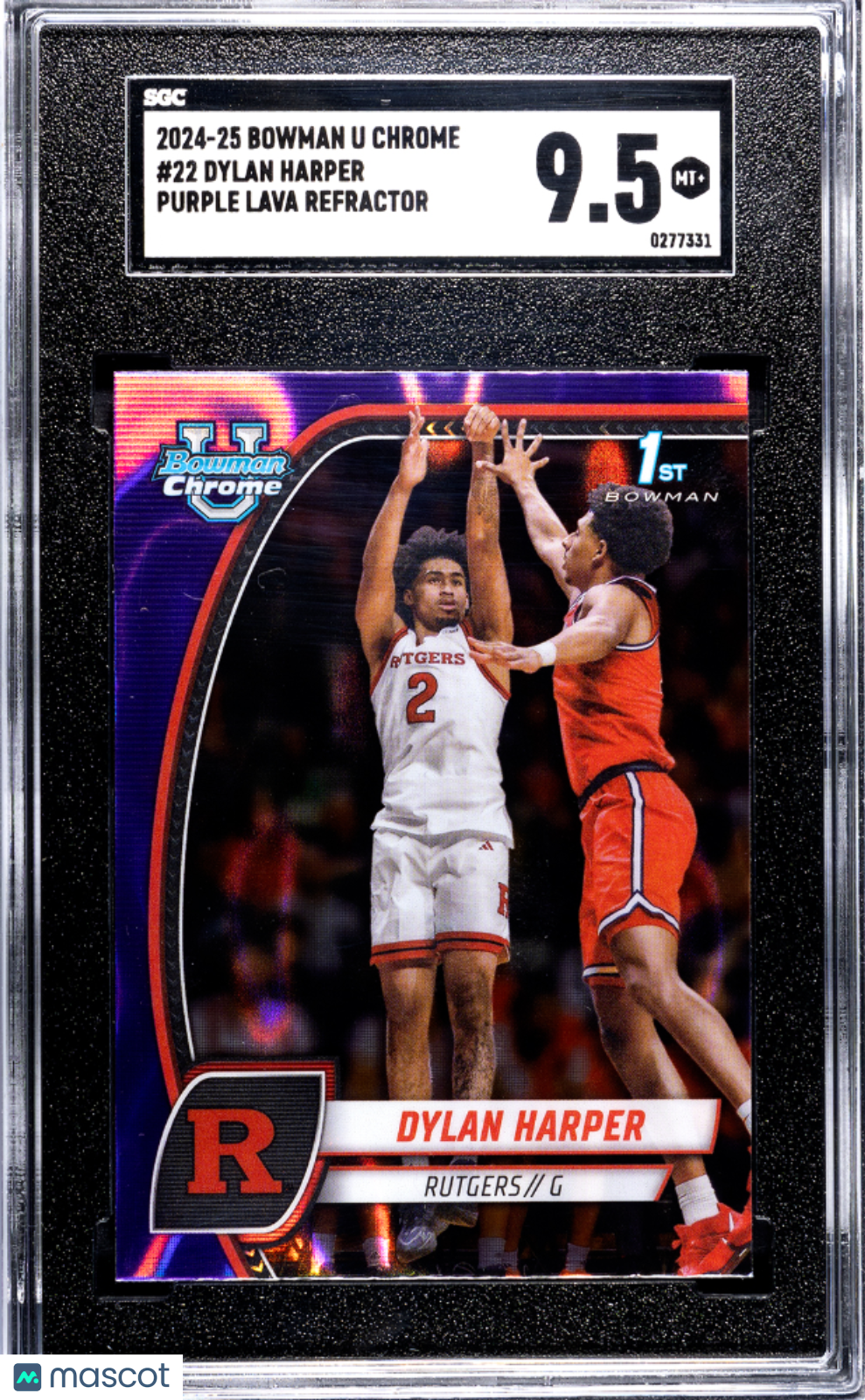2024-25 Bowman U Chrome Dylan Harper #22 Purple Lava Refractor SGC 9.5 pop 2