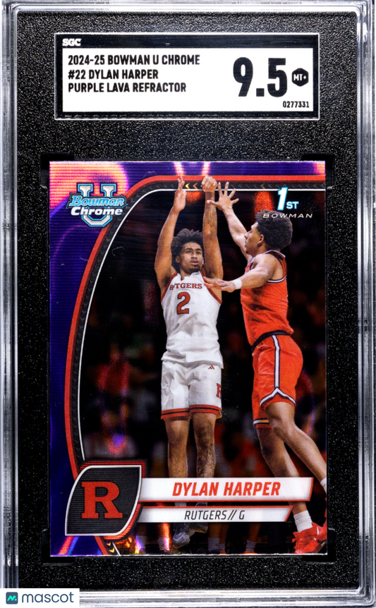 2024-25 Bowman U Chrome Dylan Harper #22 Purple Lava Refractor SGC 9.5 pop 2