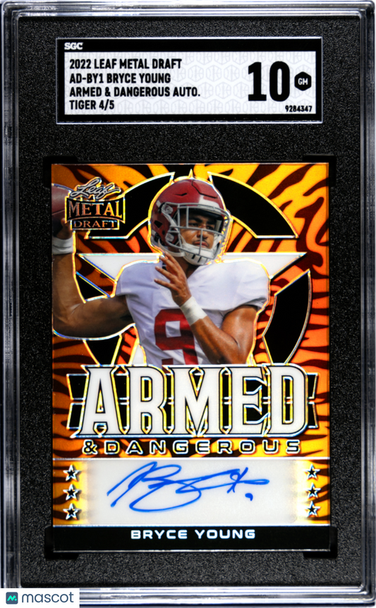 2022 Leaf Metal Draft Bryce Young Armed & Dangerous AUTO /5 Tiger SGC 10 LOW POP