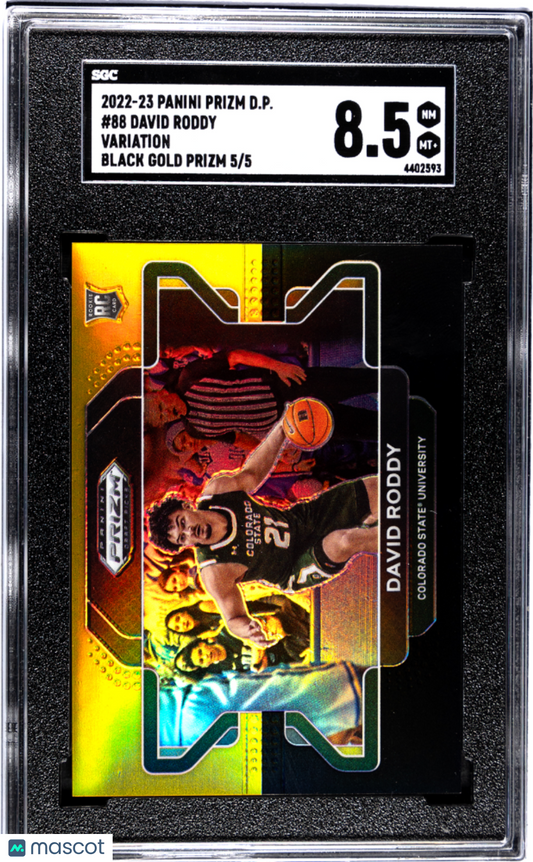 2022-23 Panini Prizm Draft Picks David Roddy Variation Black Gold #5/5  SGC 8.5