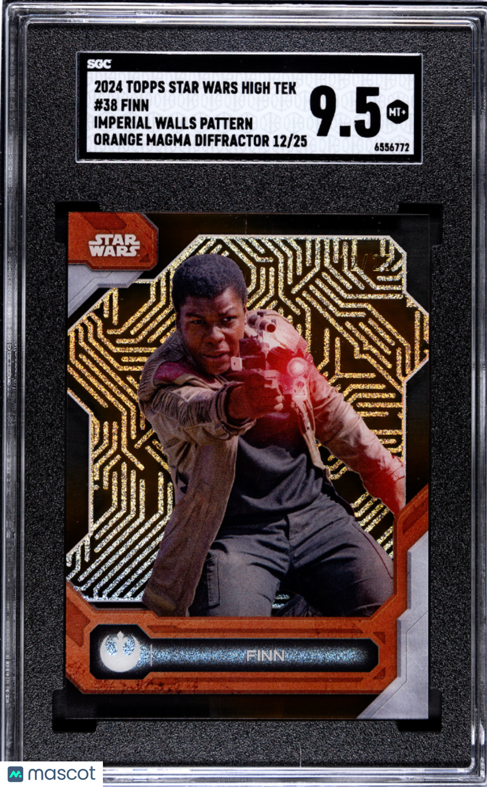 Finn 2024 Star Wars High Tek Imperial Walls Orange Magma Diffractor SGC 9.5 /25