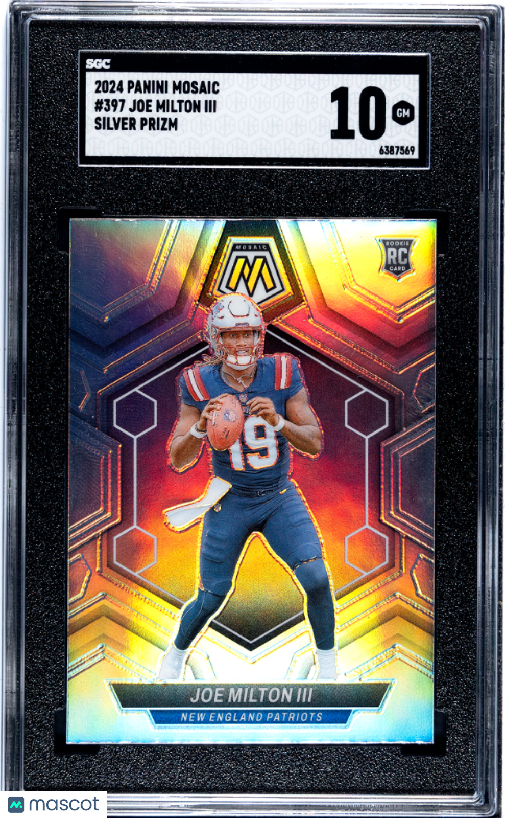 2024 Panini Mosaic Joe Milton III #397 Silver Prizm Rookie SGC 10 POP 2