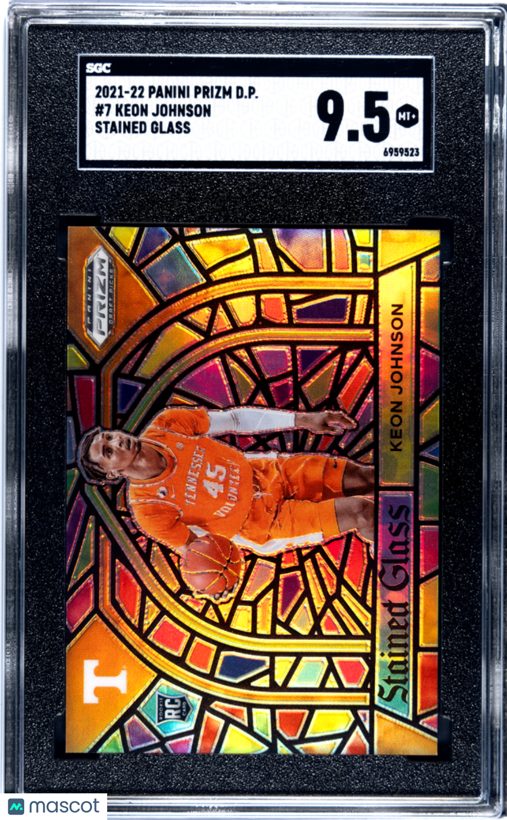 2021-22 Panini Prizm Draft Picks Keon Johnson #7 Stained Glass SGC 9.5