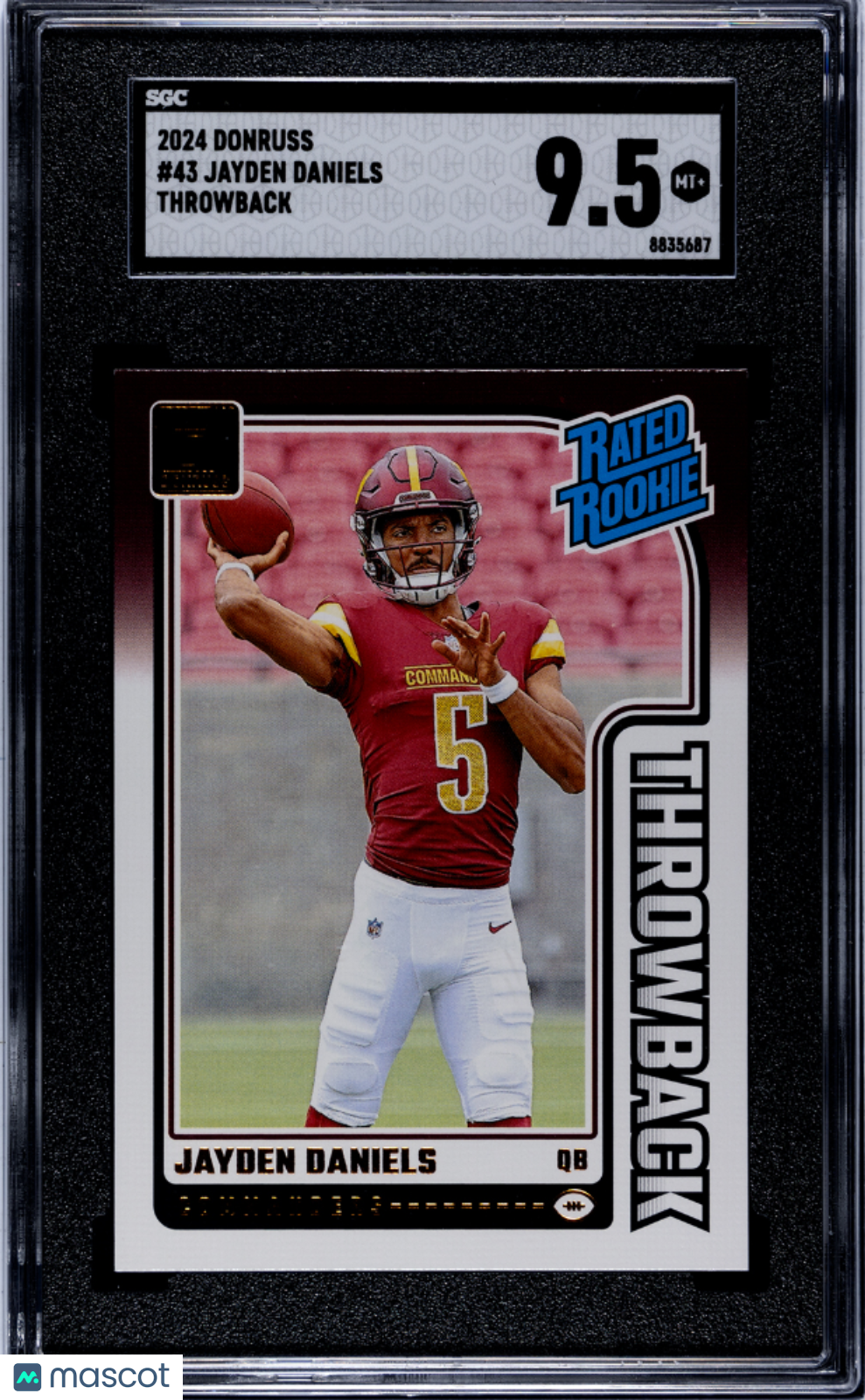 2024 Donruss Jayden Daniels #43 Throwback SGC 9.5