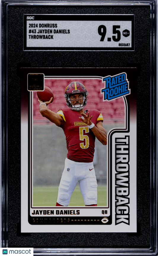 2024 Donruss Jayden Daniels #43 Throwback SGC 9.5