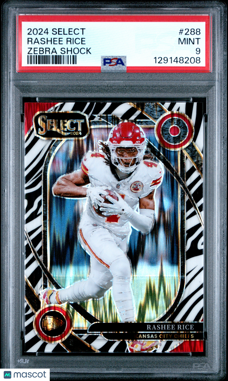 2024 Panini Select Rashee Rice #288 Zebra Shock PSA 9 low pop