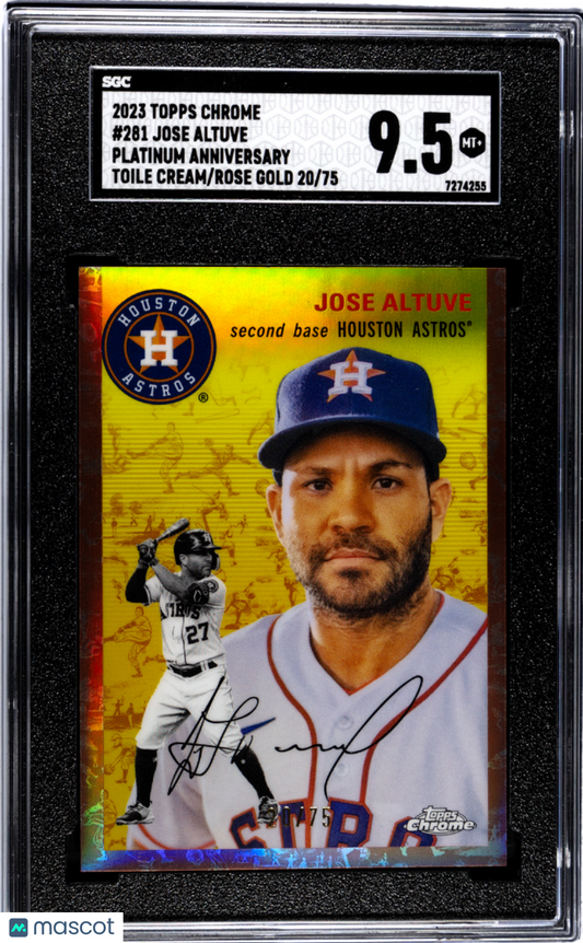 2023 Chrome Platinum Jose Altuve Toile Cream Rose Gold Refractor SGC 9.5 /75