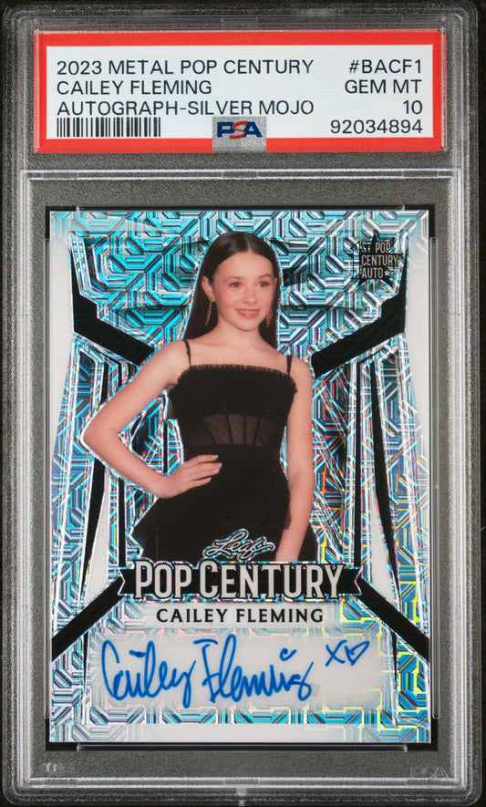 Cailey Fleming 2023 Leaf Metal Pop Century AUTO #14/15 Silver Mojo PSA 10