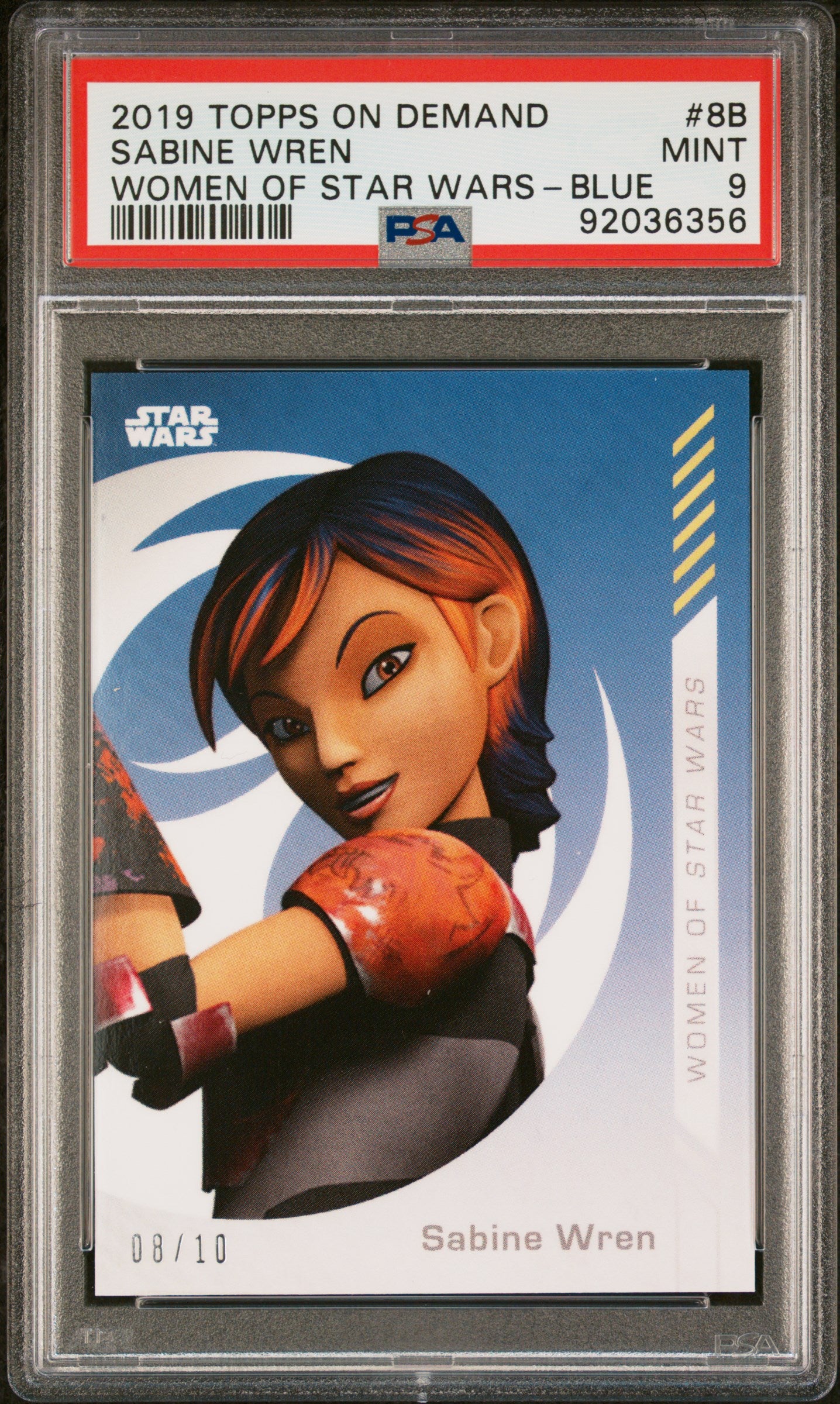 Sabine Wren 2019 Topps On Demand Women Of Star Wars Blue #8/10 PSA 9