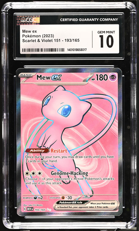 Mew ex 193/165 Ultra Rare Holo Full Art Pokemon TCG Scarlet & Violet 151 CGC 10