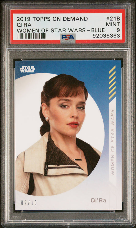 Qi'ra 2019 Topps On Demand Women Of Star Wars Blue #2/10 PSA 9