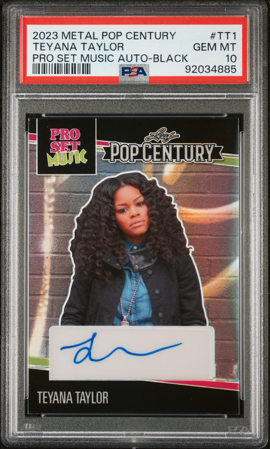 Teyana Taylor 2023 Leaf Metal Pop Century Pro Set Music #5/12 Auto Black PSA 10