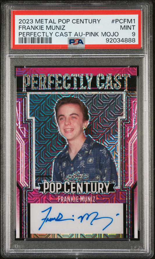 Frankie Muniz 2023 Leaf Metal Pop Century Perfectly Cast AUTO #3/4 Pink PSA 9