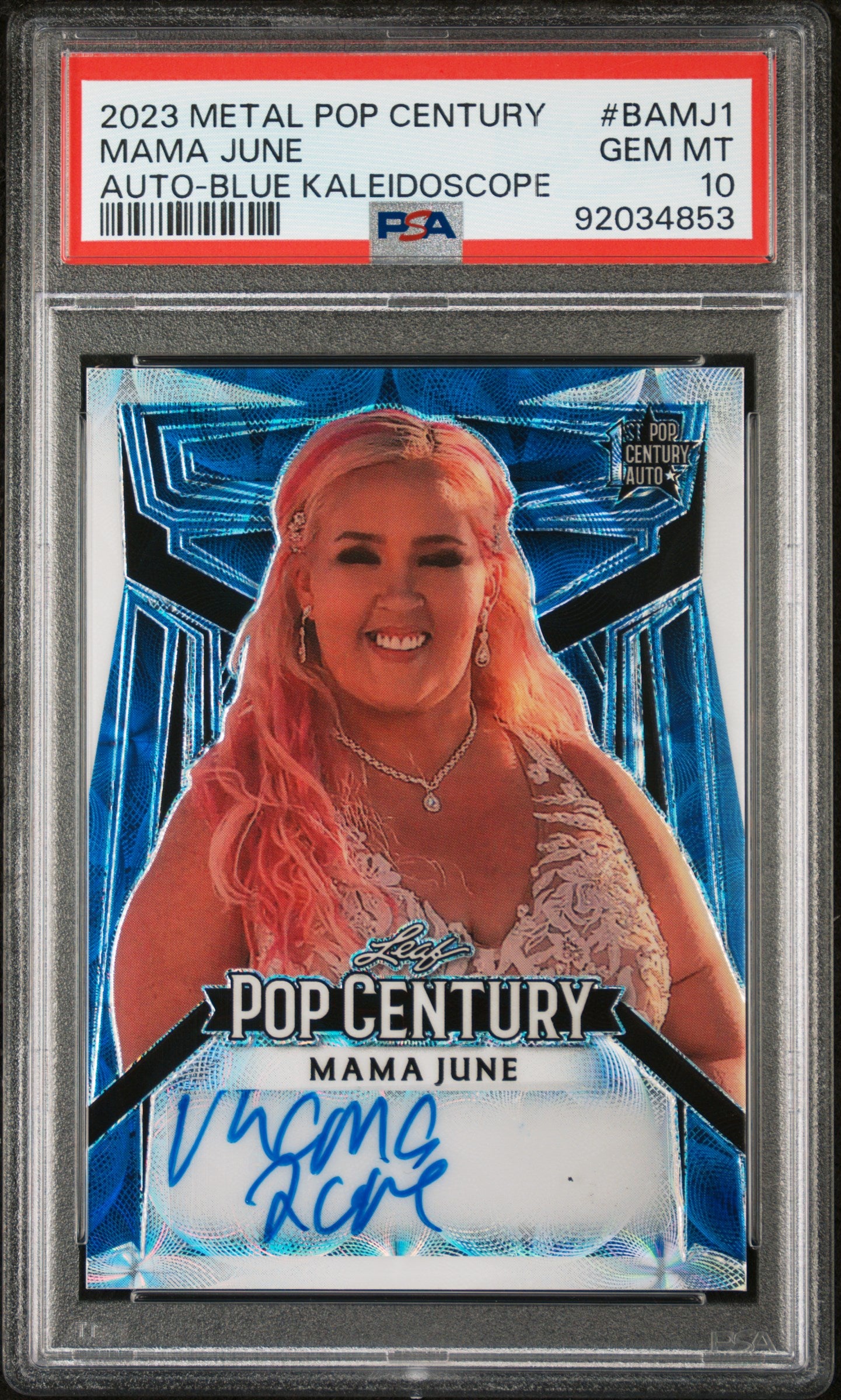 Mama June 2023 Leaf Metal Pop Century Autograph Auto Blue #4/7 PSA 10