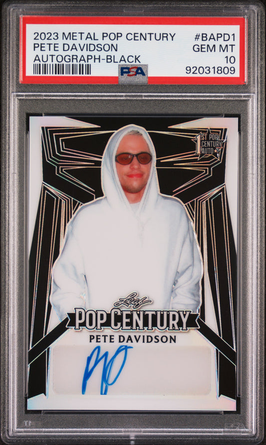 Pete Davidson 2023 Leaf Metal Pop Century Autograph AUTO #10/12 Black PSA 10