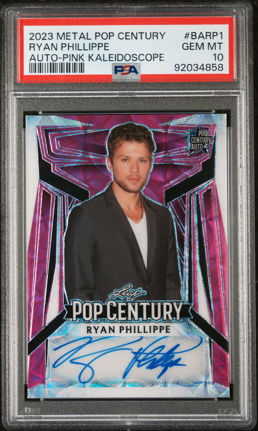 Ryan Phillippe 2023 Leaf Metal Pop Century Autograph Auto Pink #4/5 PSA 10