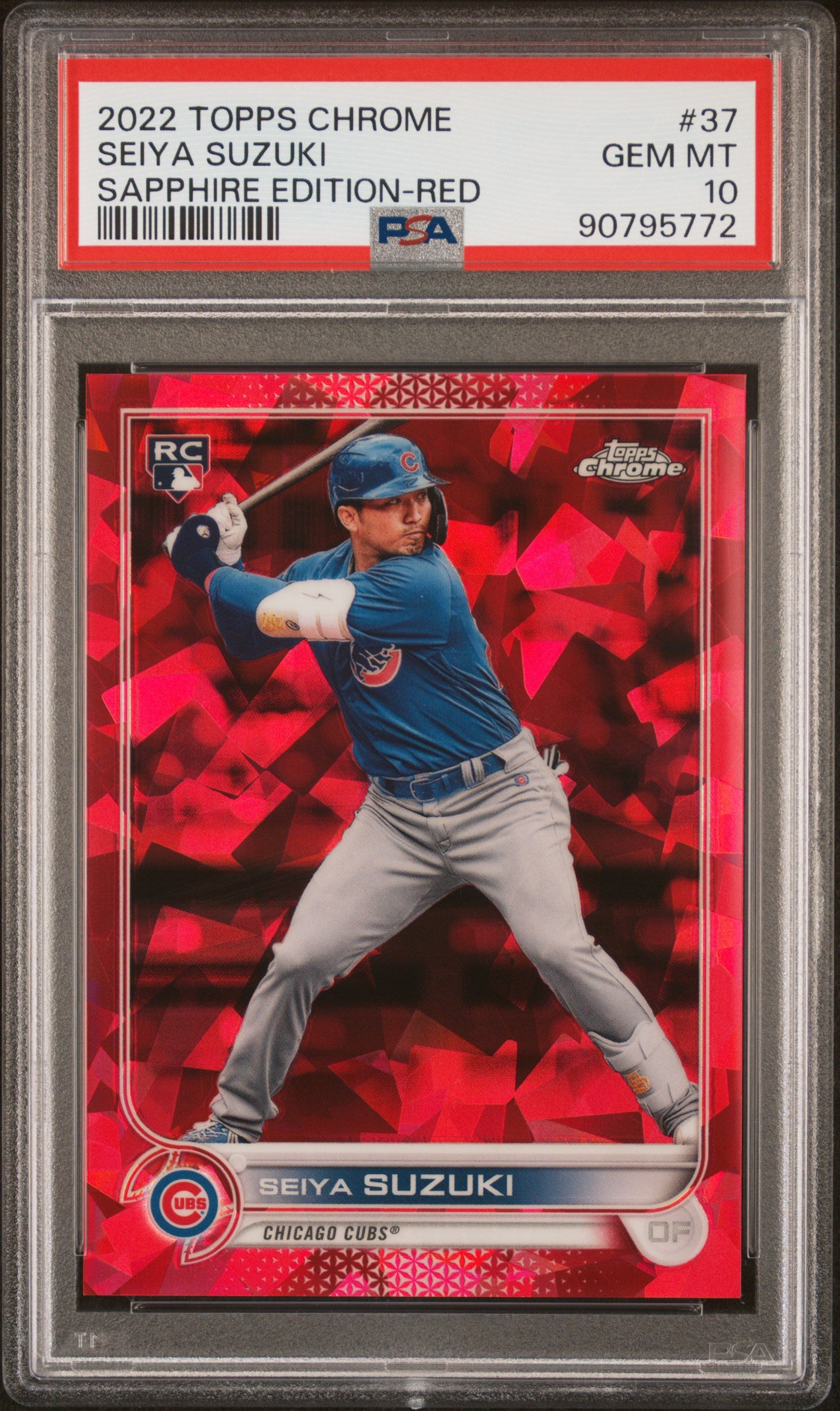 2022 Topps Chrome Sapphire Edition Seiya Suzuki #37 Sapphire Edition Red PSA 10