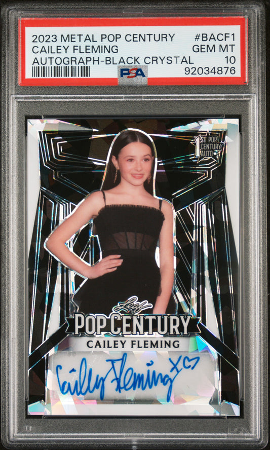 Cailey Fleming 2023 Leaf Metal Pop Century AUTO #2/10 Black Crystal PSA 10