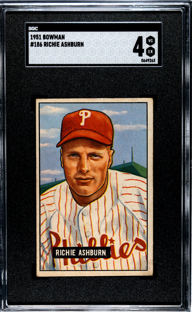 1951 Bowman Richie Ashburn #186 SGC 4