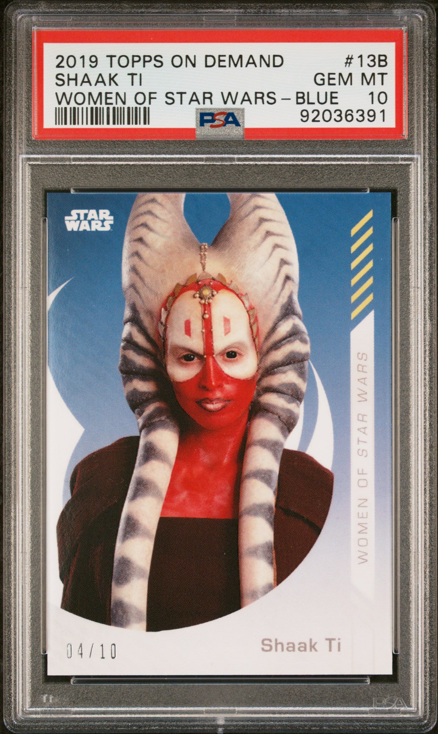 Shaak Ti 2019 Topps On Demand Women Of Star Wars Blue #4/10 PSA 10