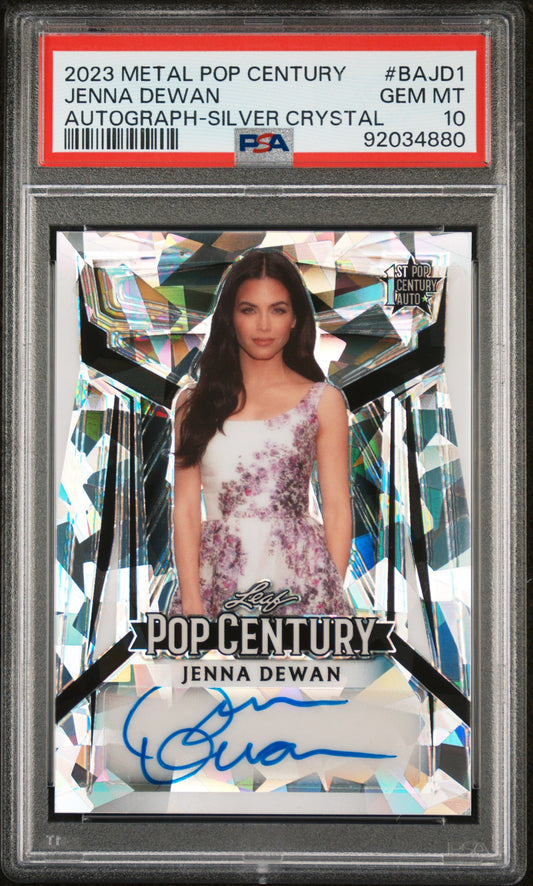 Jenna Dewan 2023 Leaf Metal Pop Century AUTO #9/10 Silver Crystal PSA 10