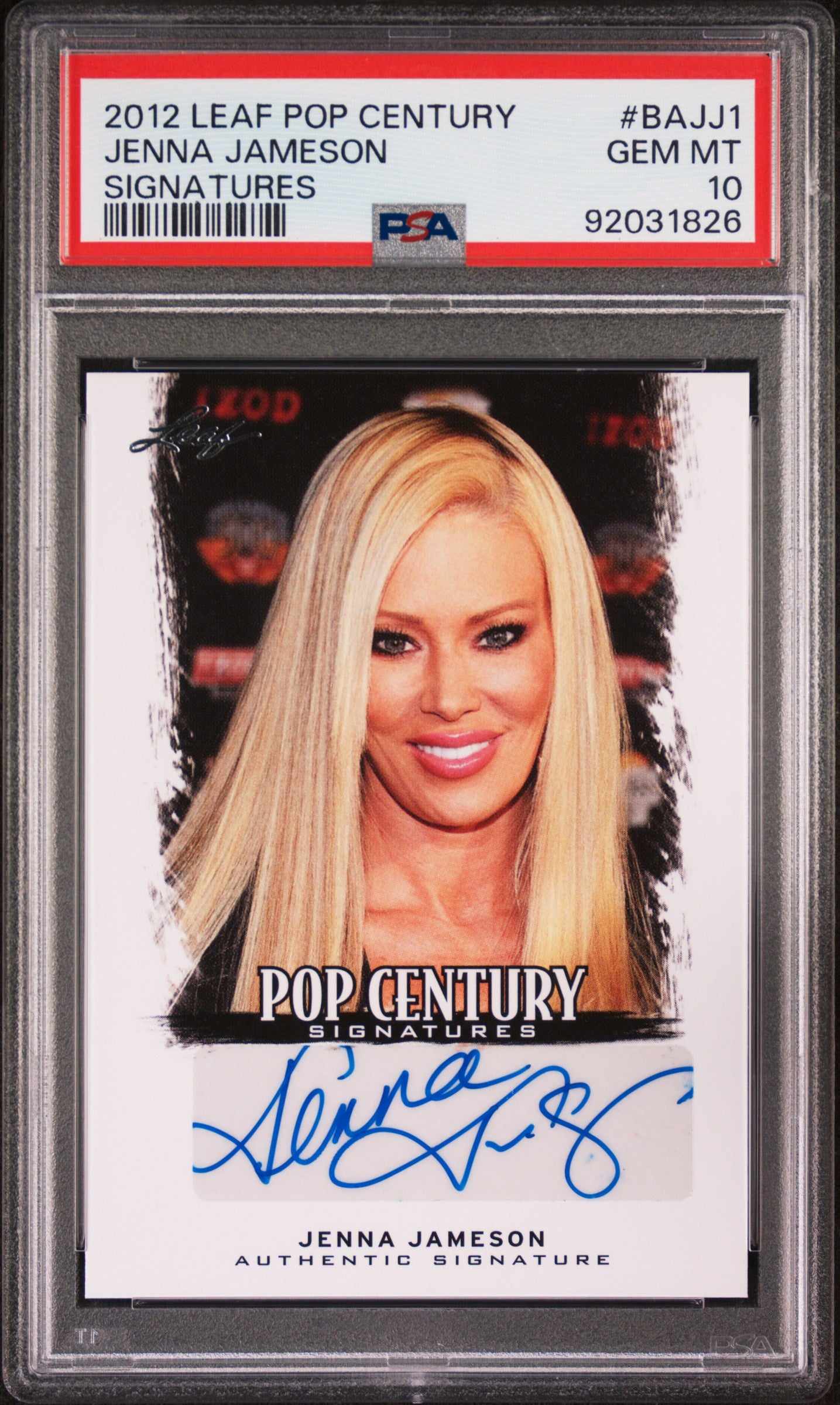 Jenna Jameson 2012 Leaf Pop Century Signatures AUTO PSA 10