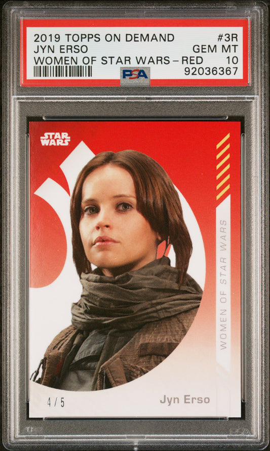 Jyn Erso 2019 Topps On Demand Women Of Star Wars Red #4/5 PSA 10