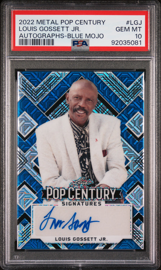 Louis Gossett JR. 2022 Leaf Metal Pop Century Autograph AUTO #12/15 Blue PSA 10