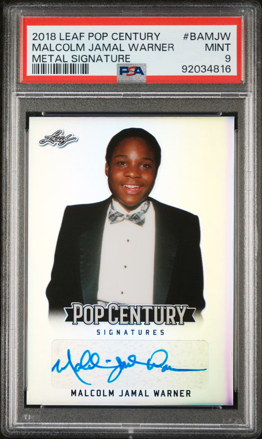 Malcolm Jamal Warner 2018 Leaf Pop Century Metal Signatures AUTO PSA 9