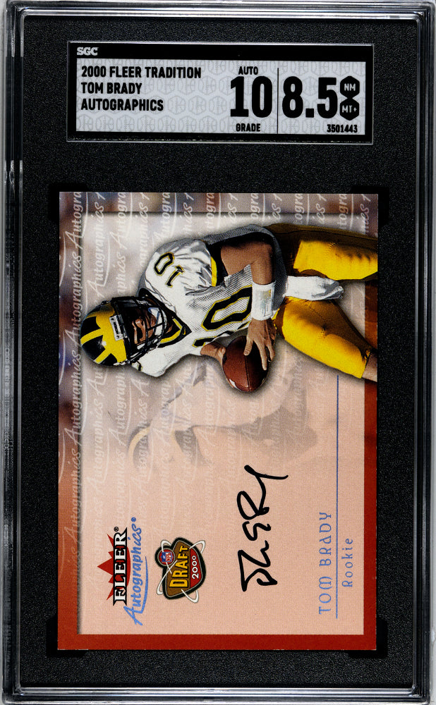 2000 Fleer Tradition Tom Brady Autographics SGC 8.5 Rookie Auto Patriots